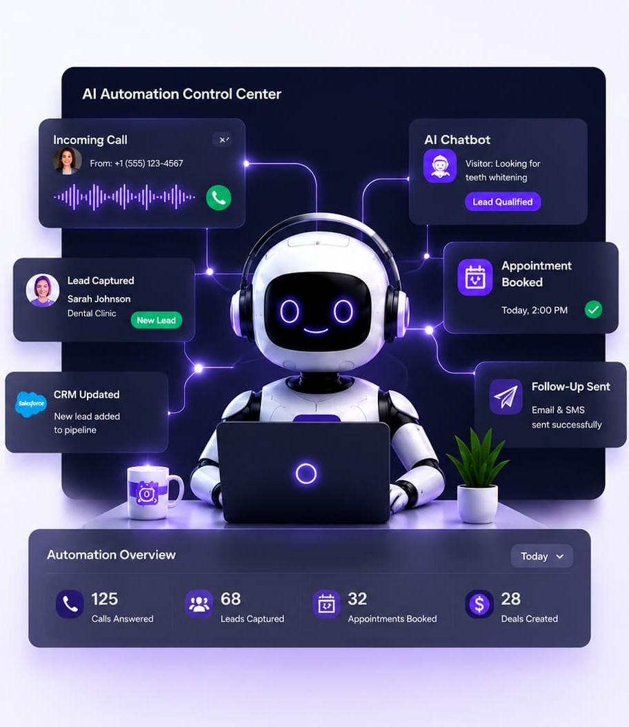 AI automation control center dashboard
